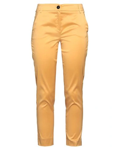 Shop Emme By Marella Woman Pants Mustard Size 8 Cotton, Polyester In Yellow