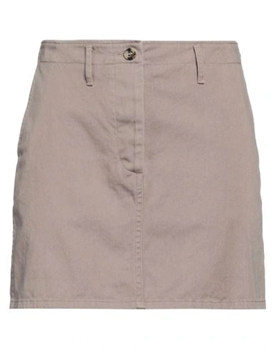 Shop Golden Goose Woman Denim Skirt Khaki Size 4 Cotton In Beige
