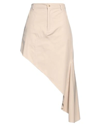 Shop Vicolo Woman Mini Skirt Beige Size M Cotton, Elastane