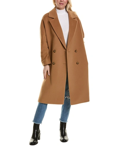 Shop Cinzia Rocca Icons Long Wool & Cashmere-blend Coat In Brown