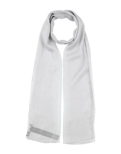 Shop Emporio Armani Woman Scarf Grey Size - Silk, Polyamide