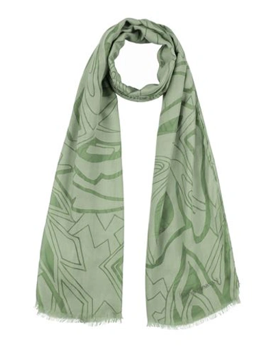 Emporio Armani Woman Scarf Green Size - Protein Fibre, Modal In Green