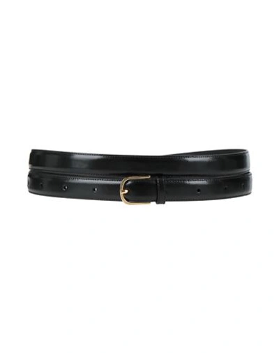 Shop Totême Toteme Woman Belt Black Size Onesize Leather