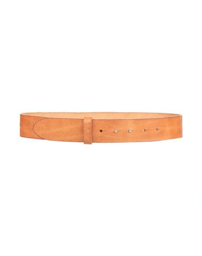 Shop Alysi Woman Belt Tan Size S Leather In Brown