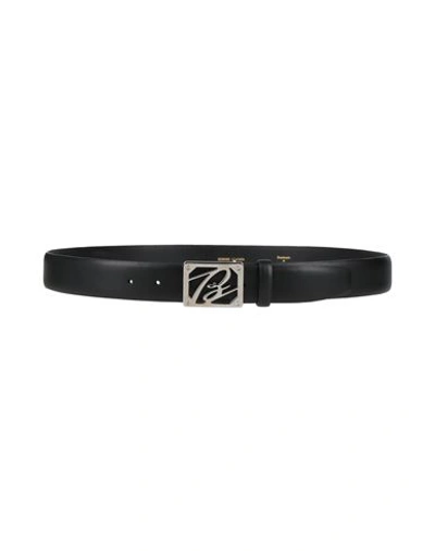Shop Brioni Man Belt Black Size 39.5 Leather