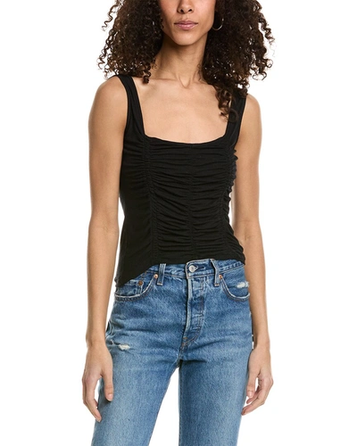 Shop Project Social T Carilano Ruched Rib Tank In Black