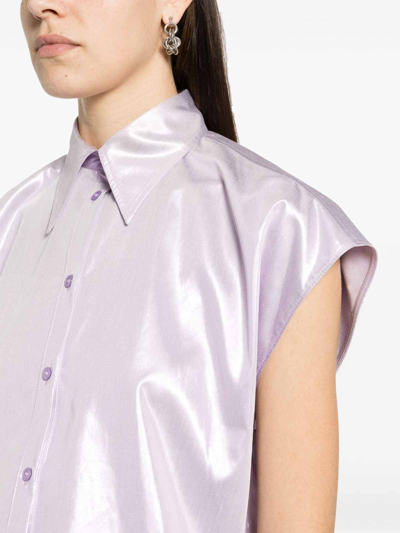 Shop Pinko Sleeveless Shirt In Metallic