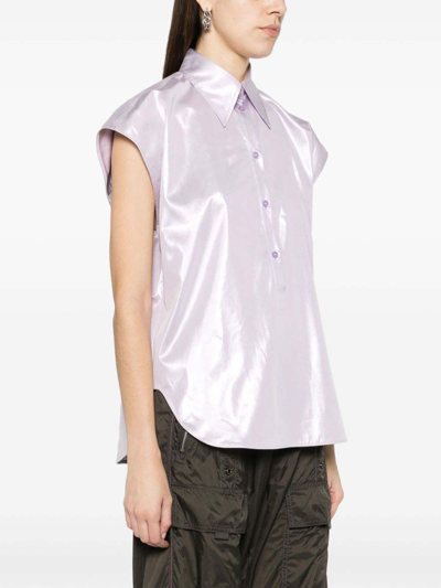 Shop Pinko Sleeveless Shirt In Metallic