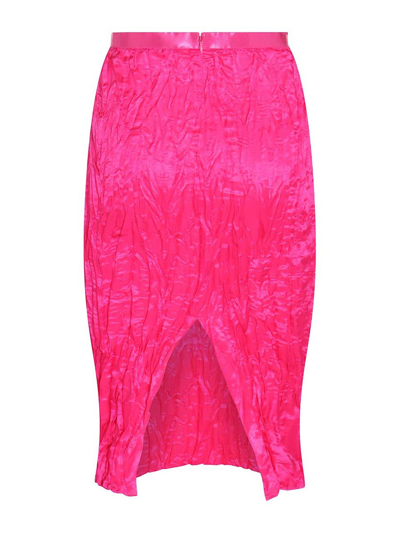 Shop Acne Studios Fuchsia Silk Blend Skirt In Multicolour
