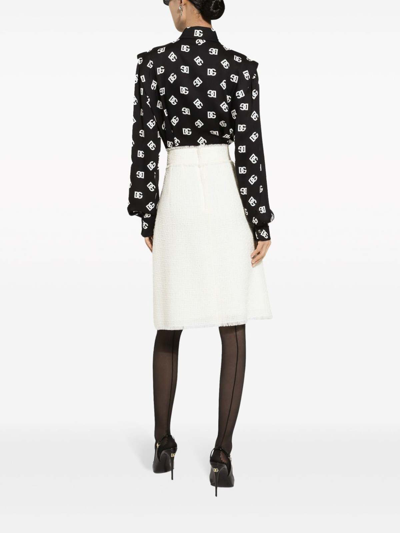 Shop Dolce & Gabbana Skirt With Slit In Cream