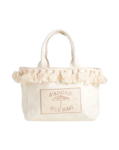 Shop Mia Bag Woman Handbag Ivory Size - Cotton In White