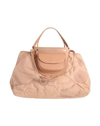 Shop Emporio Armani Woman Handbag Sand Size - Textile Fibers In Beige