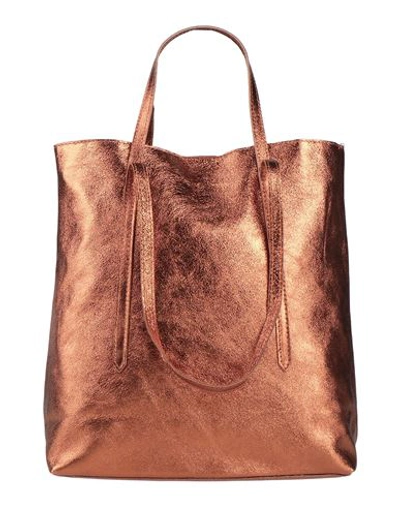 Shop Laura Di Maggio Woman Handbag Copper Size - Leather In Orange