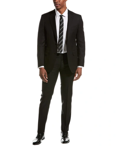 Shop Canali 2pc Wool Suit In Black