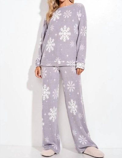 Shop Phil Love Snow Flake Loungewear Set In Grey