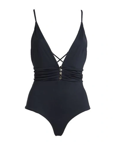 Shop Khaven Woman One-piece Swimsuit Black Size Xl Polyamide, Elastane