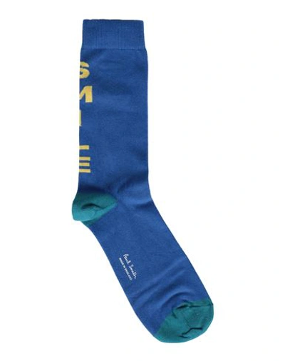 Shop Paul Smith Man Socks & Hosiery Bright Blue Size Onesize Cotton, Nylon, Elastane