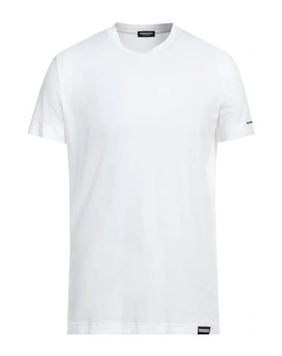 Shop Dsquared2 Man Undershirt White Size L Cotton, Elastane