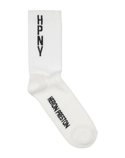Shop Heron Preston Man Socks & Hosiery White Size M Cotton, Polyamide, Elastane