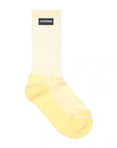 Shop Jacquemus Woman Socks & Hosiery Yellow Size 9-12 Cotton, Polyamide, Elastane