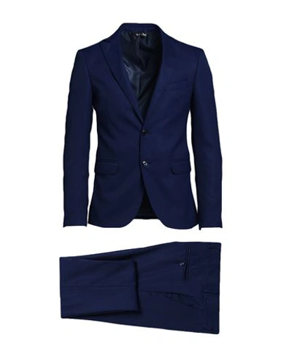 Shop Alessandro Gilles Man Suit Navy Blue Size 42 Wool, Viscose, Elastane