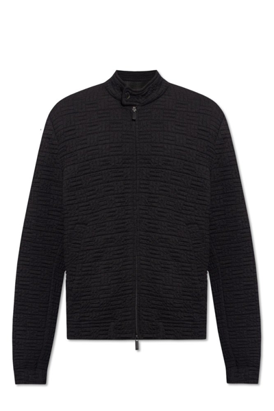 Shop Emporio Armani Textured Jacket In Black