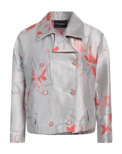 Shop Emporio Armani Woman Blazer Grey Size 12 Polyester, Acetate, Polyamide