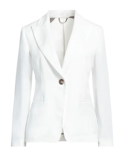 Shop Kiltie Woman Blazer White Size 4 Polyester, Elastane