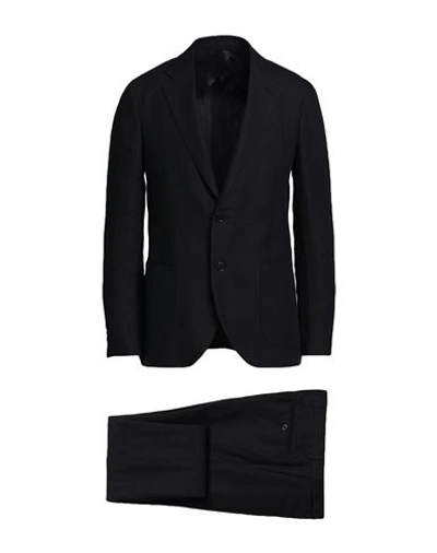 Shop Lardini Man Suit Black Size 44 Linen