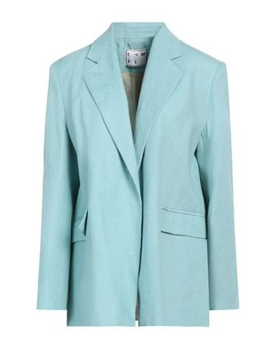 In The Mood For Love Woman Blazer Sky Blue Size L Linen In Blue