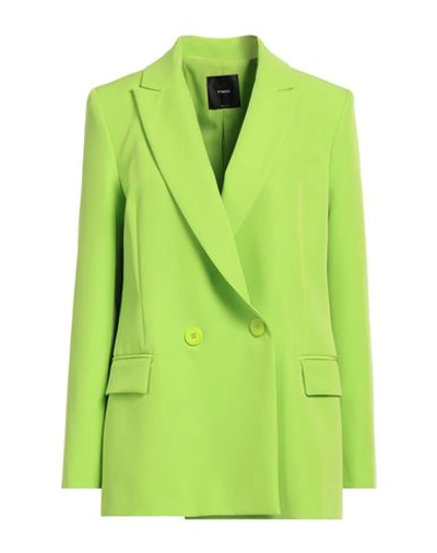 Pinko Woman Blazer Lime Green Size 4 Polyester, Elastane In Green