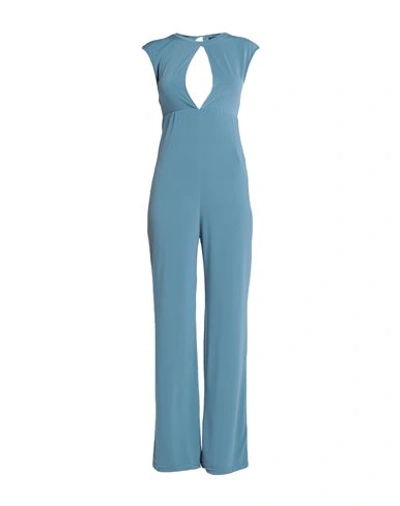Shop Angela Mele Milano Woman Jumpsuit Pastel Blue Size L Viscose, Polyester, Elastane