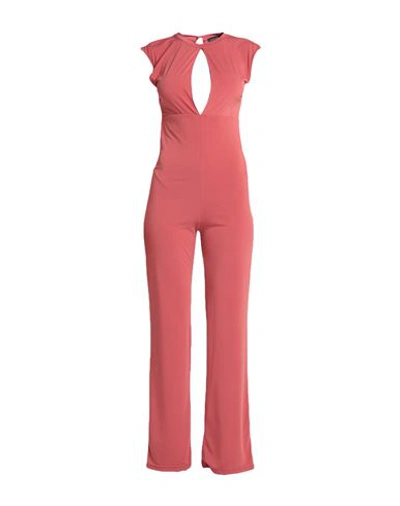 Shop Angela Mele Milano Woman Jumpsuit Salmon Pink Size L Viscose, Polyester, Elastane