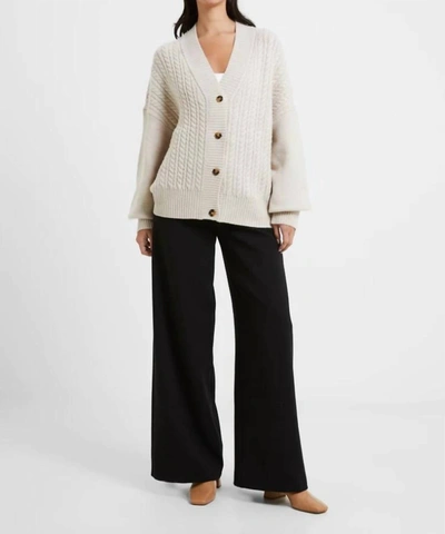 Shop French Connection Babysoft Cable Knit Cardigan In Oatmeal In White