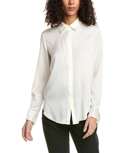 Shop Theory Sunaya Silk-blend Shirt In White