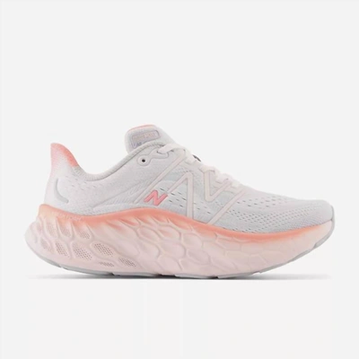Shop New Balance Women's Fresh Foam X More V4 Shoes Wide Width In Quartz Grey/washed Pink/grapefruit In Multi