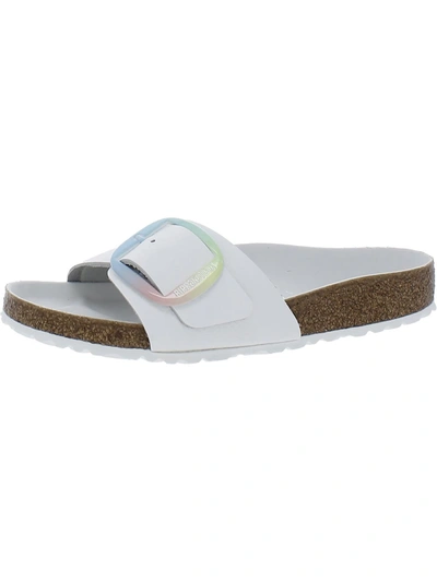 Shop Birkenstock Madrid Big Buckle Womens Solid Footbed Slide Sandals In White