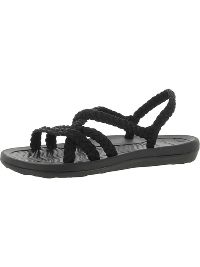 Shop Megnya Womens Braided Ankle Strap Slingback Sandals In Black