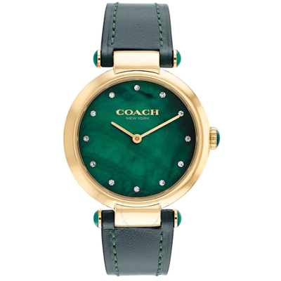Shop Coach Cary Crystal Green Dial Ladies Watch 14503962