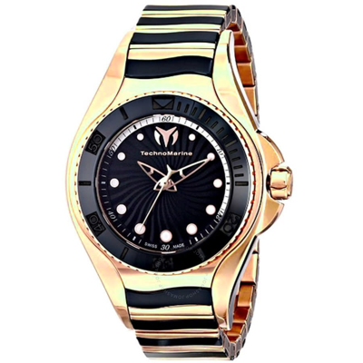 Shop Technomarine Manta Quartz Black Dial Ladies Watch 214002