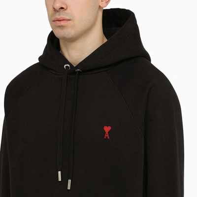 Shop Ami Alexandre Mattiussi Ami Paris Ami De Coeur Hoodie In Black