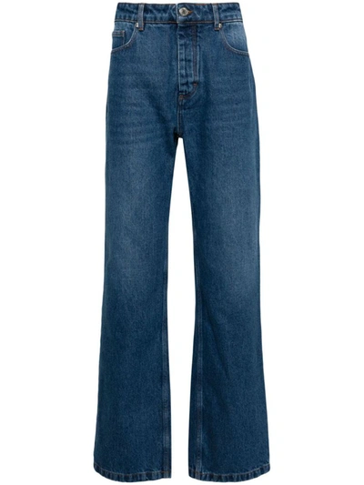 Shop Ami Alexandre Mattiussi Ami Paris Mid-rise Straight-leg Jeans In Bleu Used