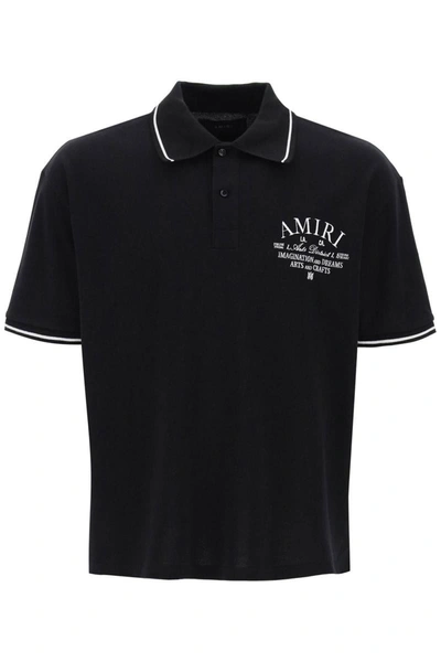 Shop Amiri Arts District Polo Shirt In Black