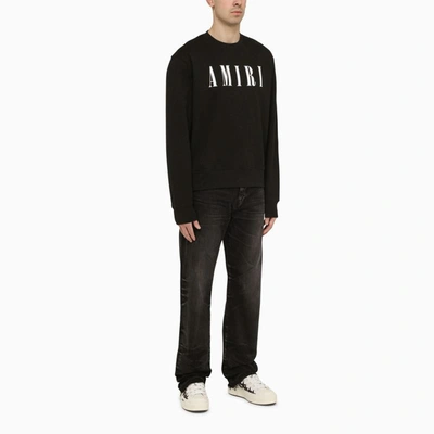 Shop Amiri Crewneck Sweatshirt With Logo In Black