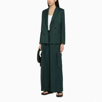 Amiri Forest Green Double-breasted Jacket In Wool In Green