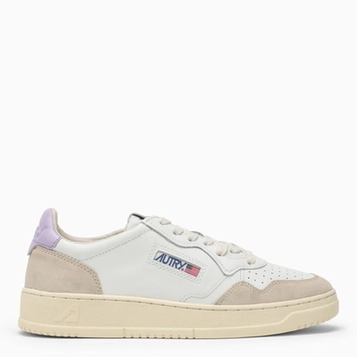 Shop Autry Medalist Sneakers In White/lilac And Suede In Multicolor