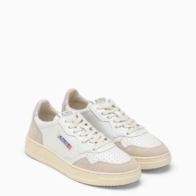 Shop Autry Medalist Sneakers In White/lilac And Suede In Multicolor