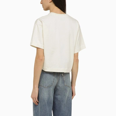 Shop Autry Cream-coloured Cropped T-shirt In Beige