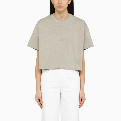 Shop Autry Foggy Cropped T-shirt In Grey