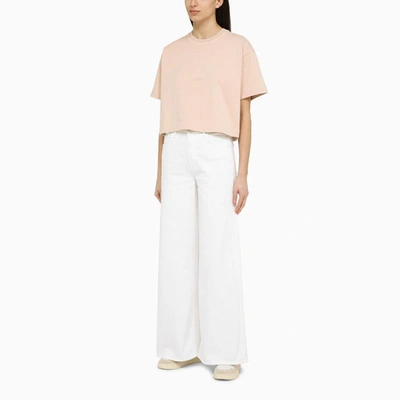 Shop Autry Peony Rose Cropped T-shirt In Pink